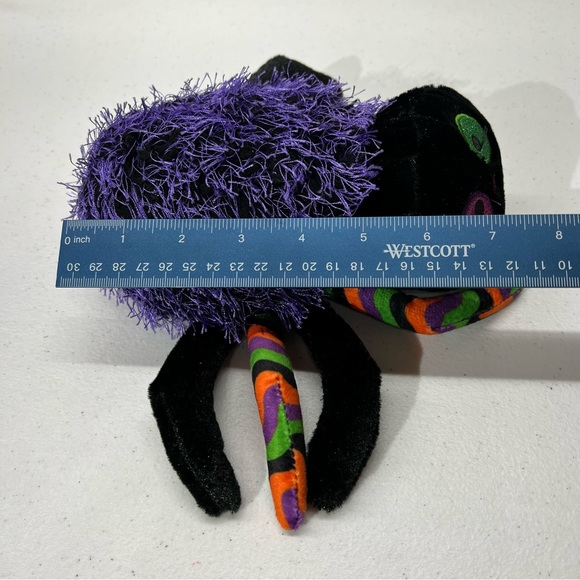 Glitzy Purple and Green Halloween Plush Spider - Picture 6 of 9